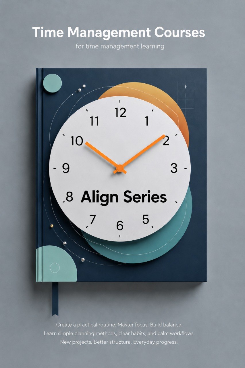 Book titled 'Align Series' with a clock design on a gray background
